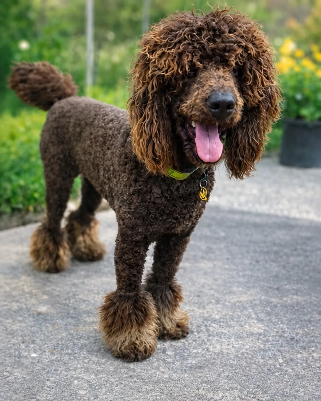 Malcolm, a brown phantom AKC Standard Poodle sire